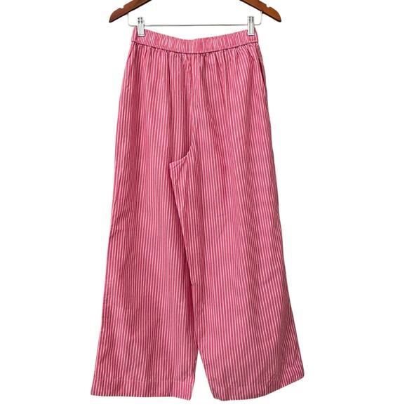 Anthropologie The Wren Boxer Pants Small Petite SP Pink Stripe Wide Leg Lounge - Picture 6 of 13